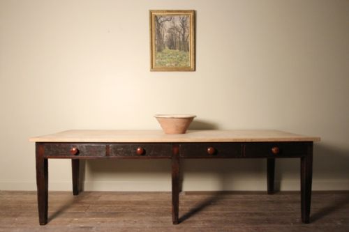 Superb Large Sycamore Farmhouse Kitchen Dairy Table