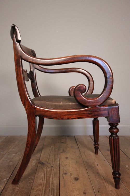 Fine Regency Elbow Desk Chair