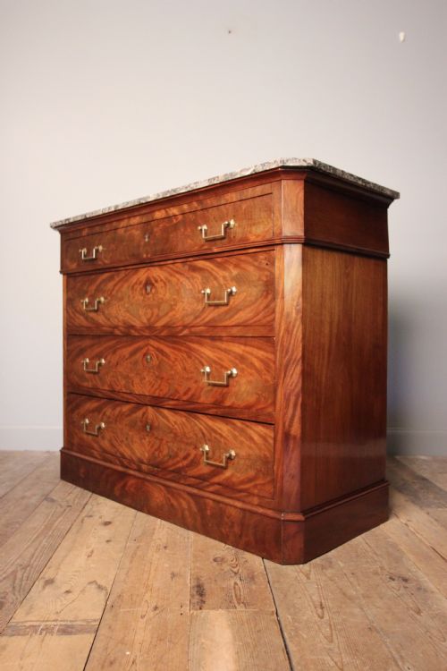 Stunning Louis Philippe Mahogany Commode Chest of Drawers