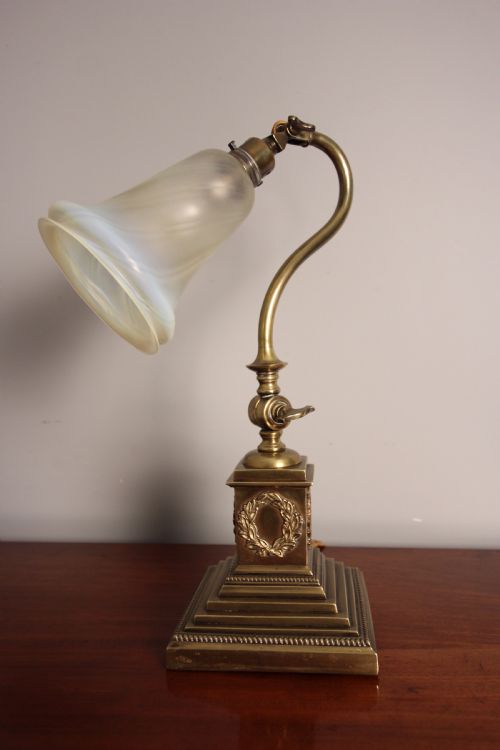 Edwardian Brass Adjustable Table Desk Lamp