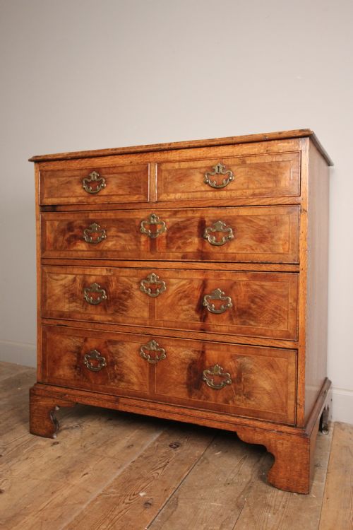 18th Century Walnut & Oak Chest of Drawers