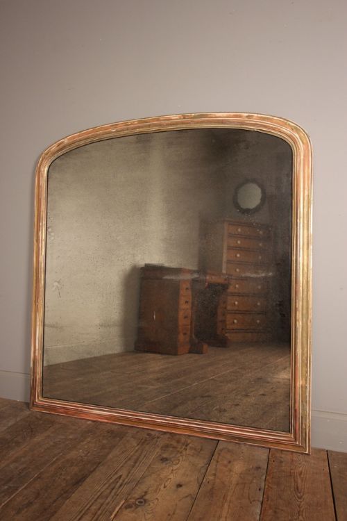 Highly Original Distressed 19th C. Overmantel Mirror
