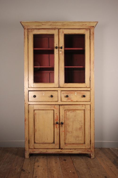 Georgian Glazed Cupboard in Old Paint