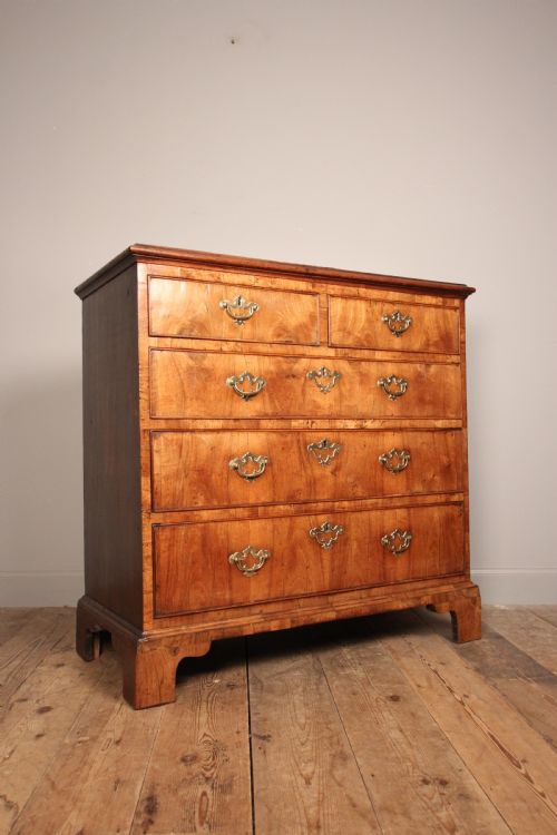 George II Figured Walnut Chest of Drawers