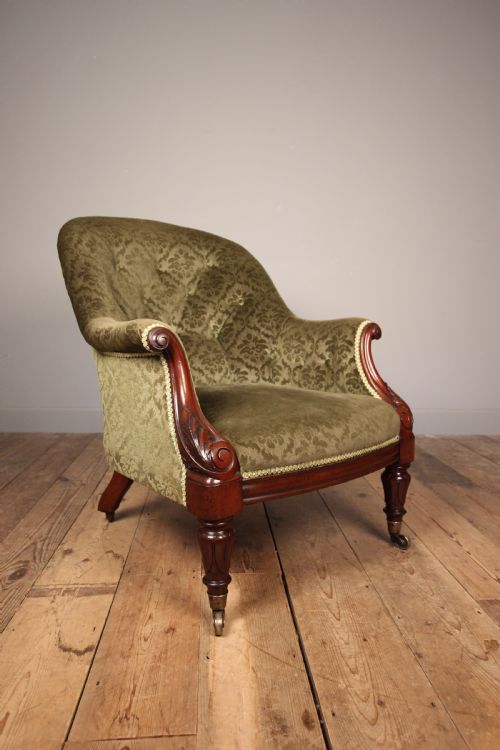 Beautiful Mahogany Upholstered Armchair