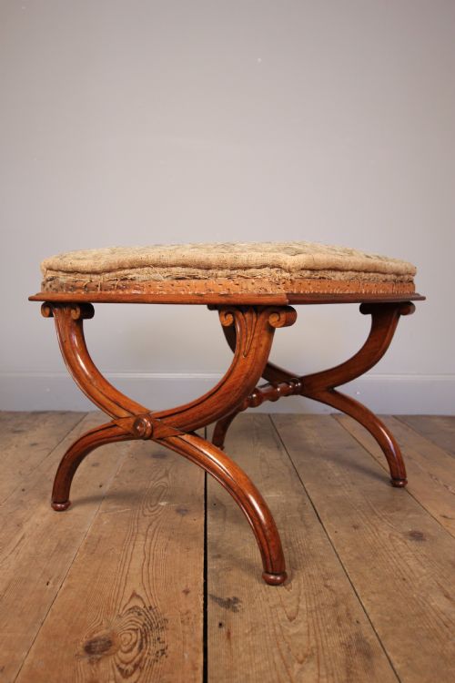William IV Rosewood X Frame Stool