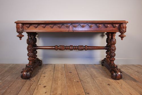 fig 1. Superb Oak Library Centre Table in the manner of Richard Bridgens