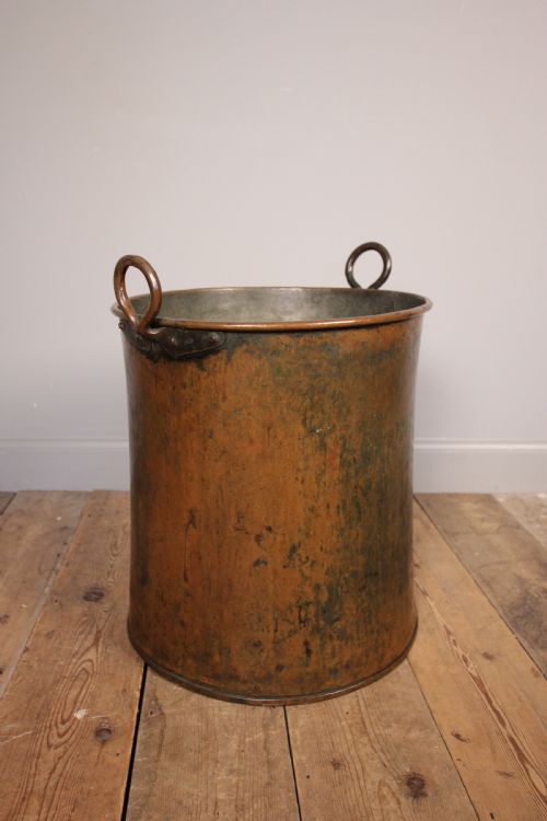 Large Copper Log Bin
