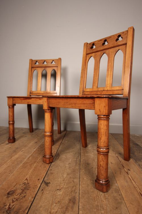 A Super Pair of Gothic Hall Chairs