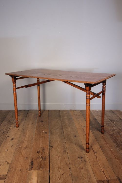 Edwardian Oak Campaign Table