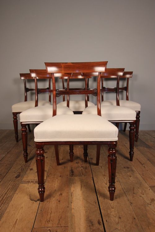 Super Quality Set 6 William IV Rosewood Dining Chairs