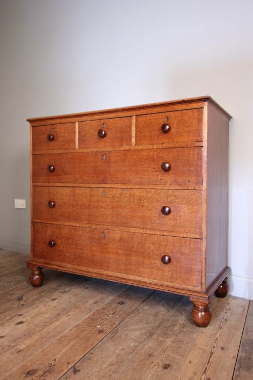 fig 1. 19th C. Gillows Golden Oak Chest of Drawers
