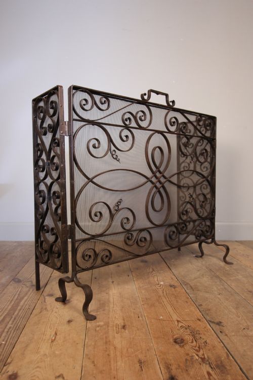 Stunning Edwardian Iron Fire Guard Screen