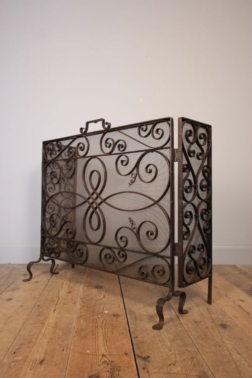 fig 1. Stunning Edwardian Iron Fire Guard Screen