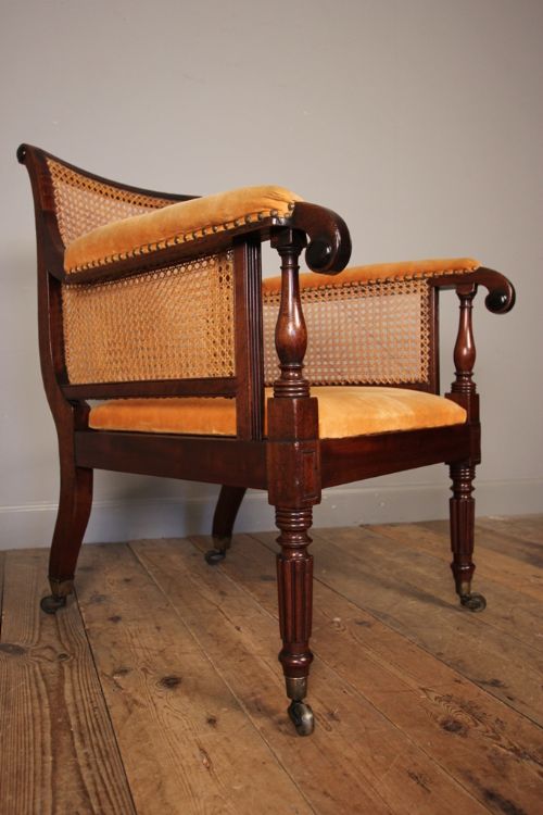 Large George III Mahogany Bergere