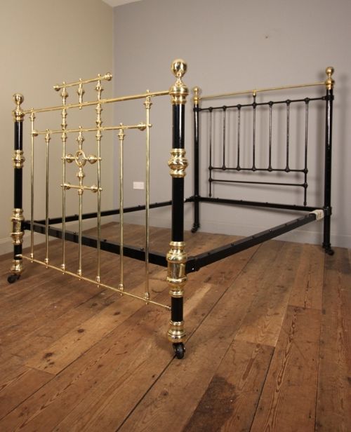 Victorian Brass & Cast Iron Double Bed (4 Ft 6")