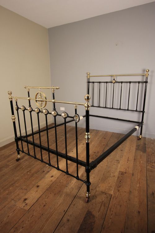 Victorian Brass and Cast Iron Double Bed (4 Ft 6")