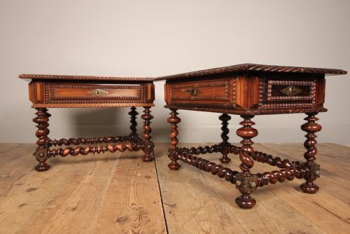 Superb Pair of Rosewood Indo Portuguese Low Tables