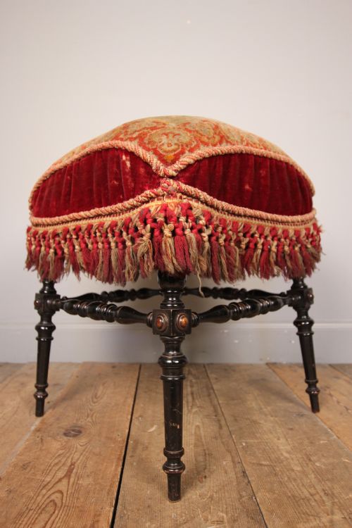 Beautiful Aesthetic Ebonised Sprung Stool