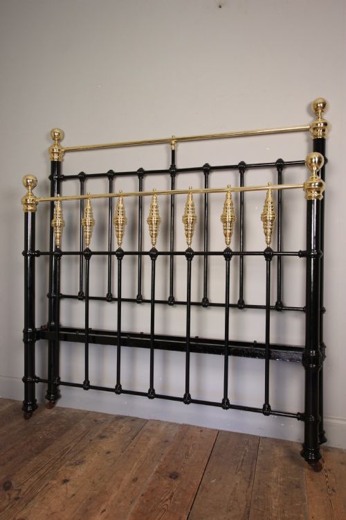 Victorian Brass Vase and Cast Iron Double Bed 4 Ft 6"