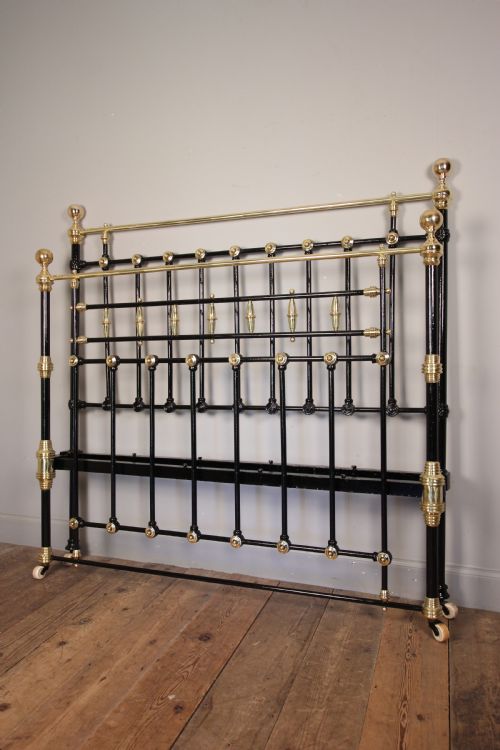 Victorian Brass & Cast Iron Double Bed 4 Ft 6 "