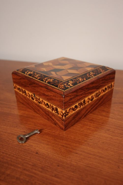 19th C Rosewood Tunbridge Ware Box