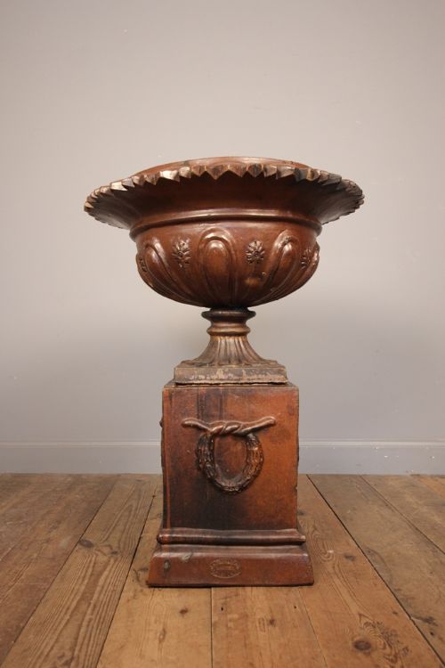 Stunning 19th C Salt Glazed Garden Urn