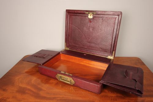 Superb 19th C Moroccan Leather Travelling Writing Box