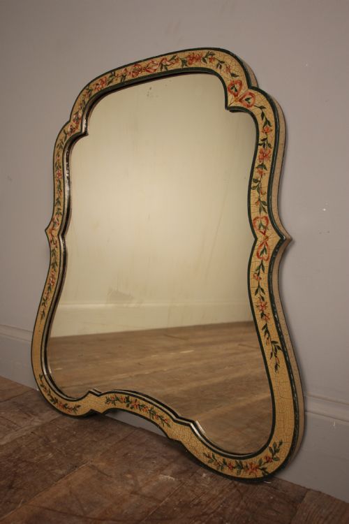 Pretty Edwardian Original Hand Painted Mirror
