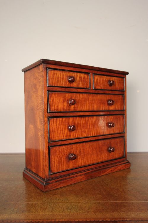 19th C Mahogany & Ebony Apprentice Chest