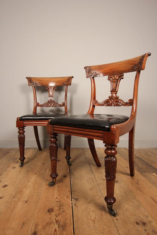 Stunning Pair of George IV Mahogany Side Chairs