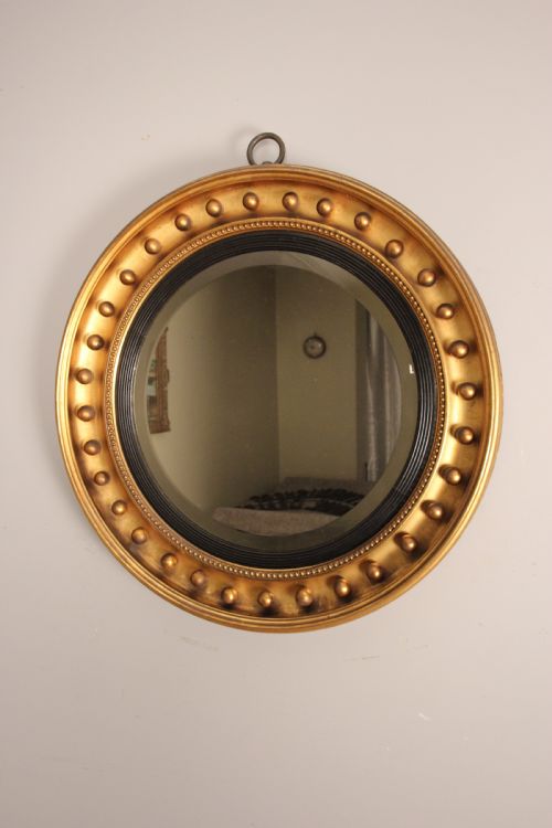 Large 19th C Giltwood Circular Mirror