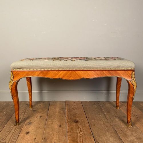 Fine  Quality 19th C Kingwood & Ormolu Stool