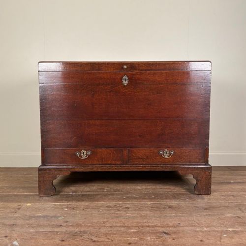 18th Century Caddy Top Oak Mule Chest Coffer