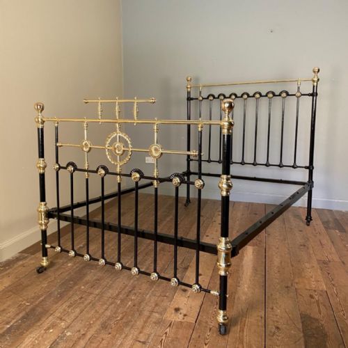 fig 1. 19th C Brass & Iron Double Bed