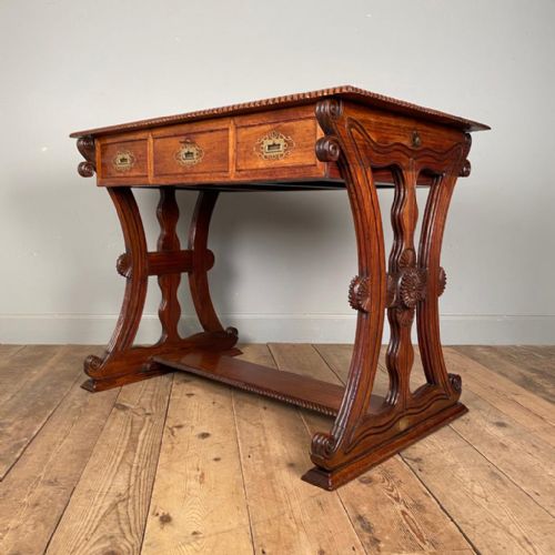 Rare 19th C. Padouk Campaign Table