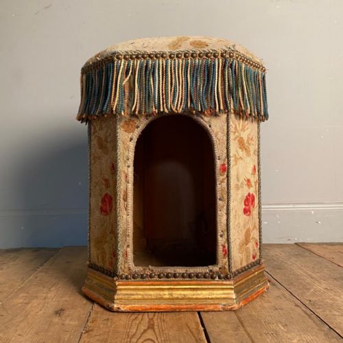 Incredibly Rare 19th C Cat Bed Box Stool