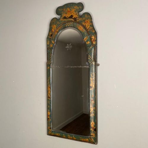 Edwardian Queen Anne Chinoiserie Pier Mirror