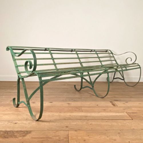 Boulton & Paul Edwardian Strap Work Garden Bench in Original Paint