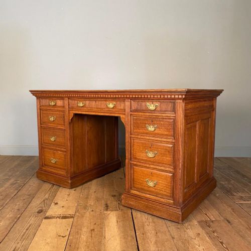 Small Gillows Oak Partners Desk