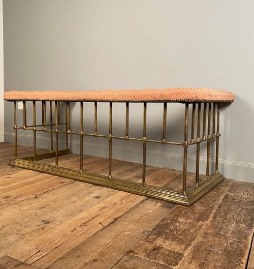 19th C English Country House Brass Fire Fender