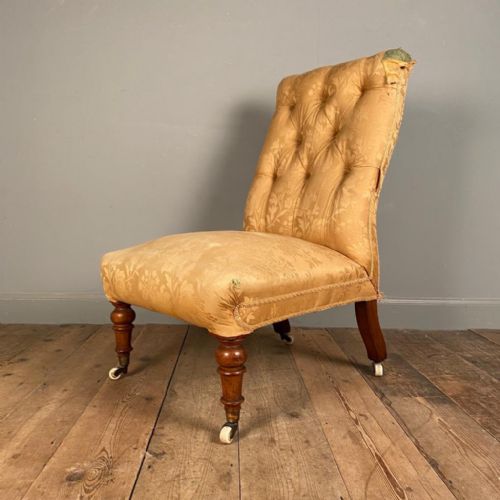 19th C Walnut Slipper Chair