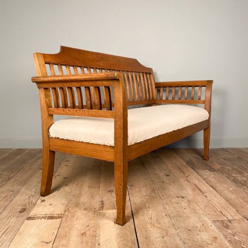Heals Style Solid Oak Hall Bench