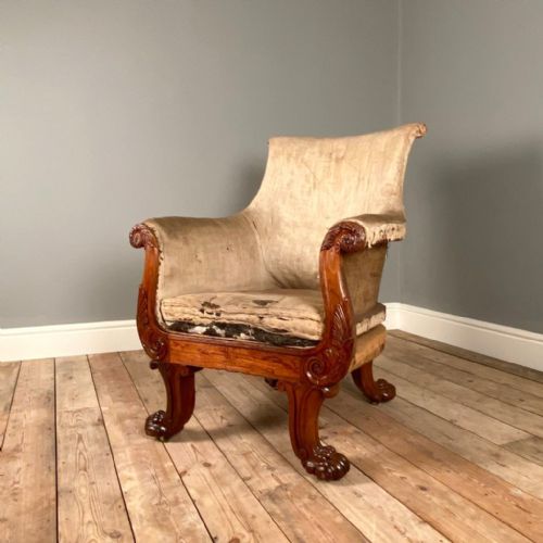 Superb George IV Mahogany Armchair