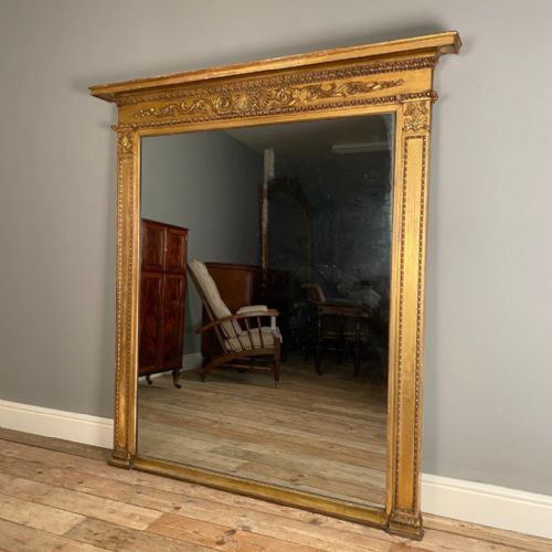 Superb Large Regency Giltwood Overmantle Mirror