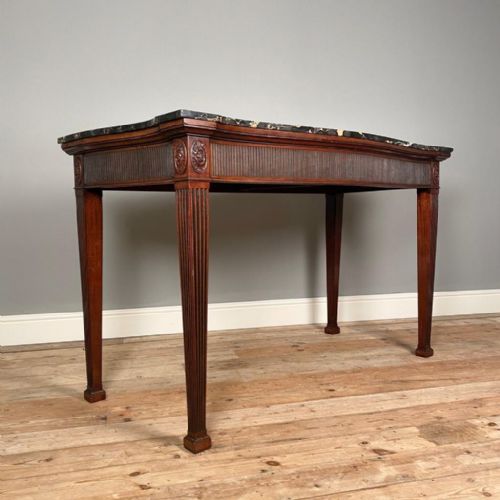George II Style Marble Top Mahogany Serving / Console Table