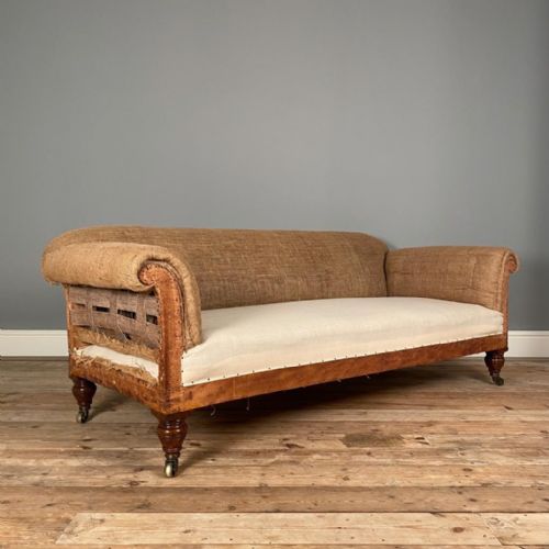 19th C English Walnut Sofa