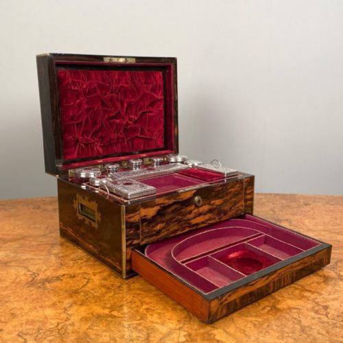 19th C. Coromandel Inlaid Vanity Box