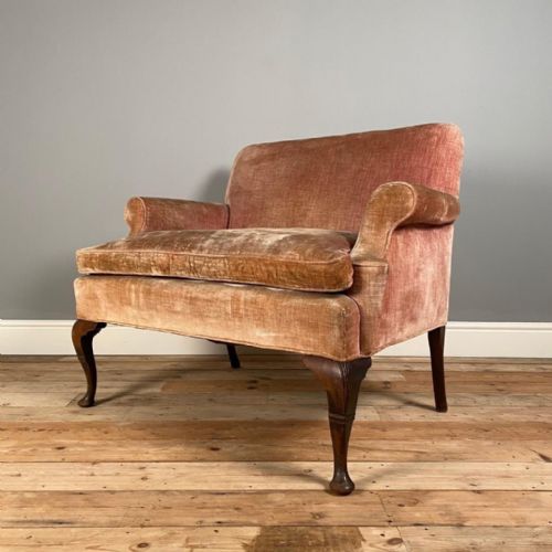 George II Style Small Velvet Sofa