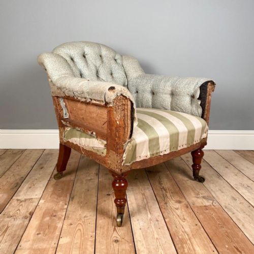 19th C Upholstered Armchair - Leslie House, Fife